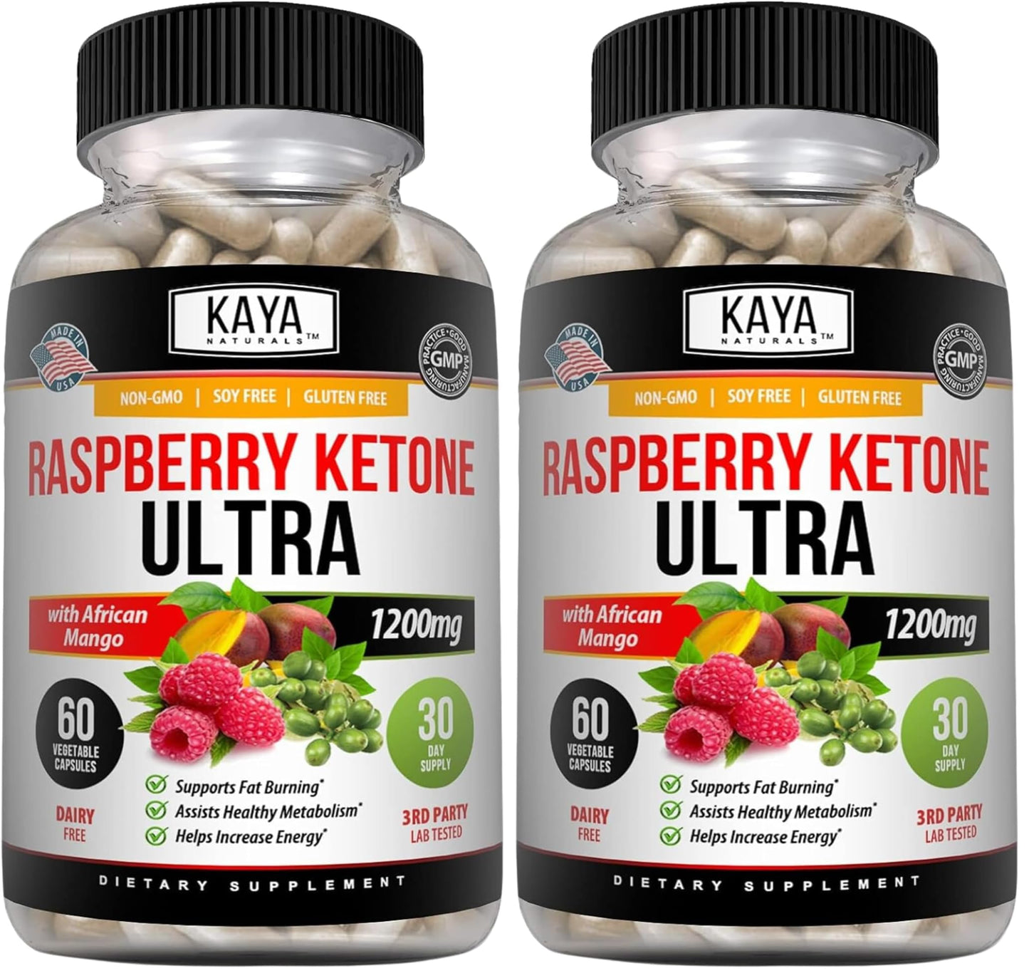 Kaya Naturals Keto Raspberry Ketone – Weight Loss & Appetite Control (60 Count, Pack of 2)