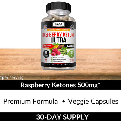 Kaya Naturals Keto Raspberry Ketone – Weight Loss & Appetite Control (60 Count, Pack of 2)