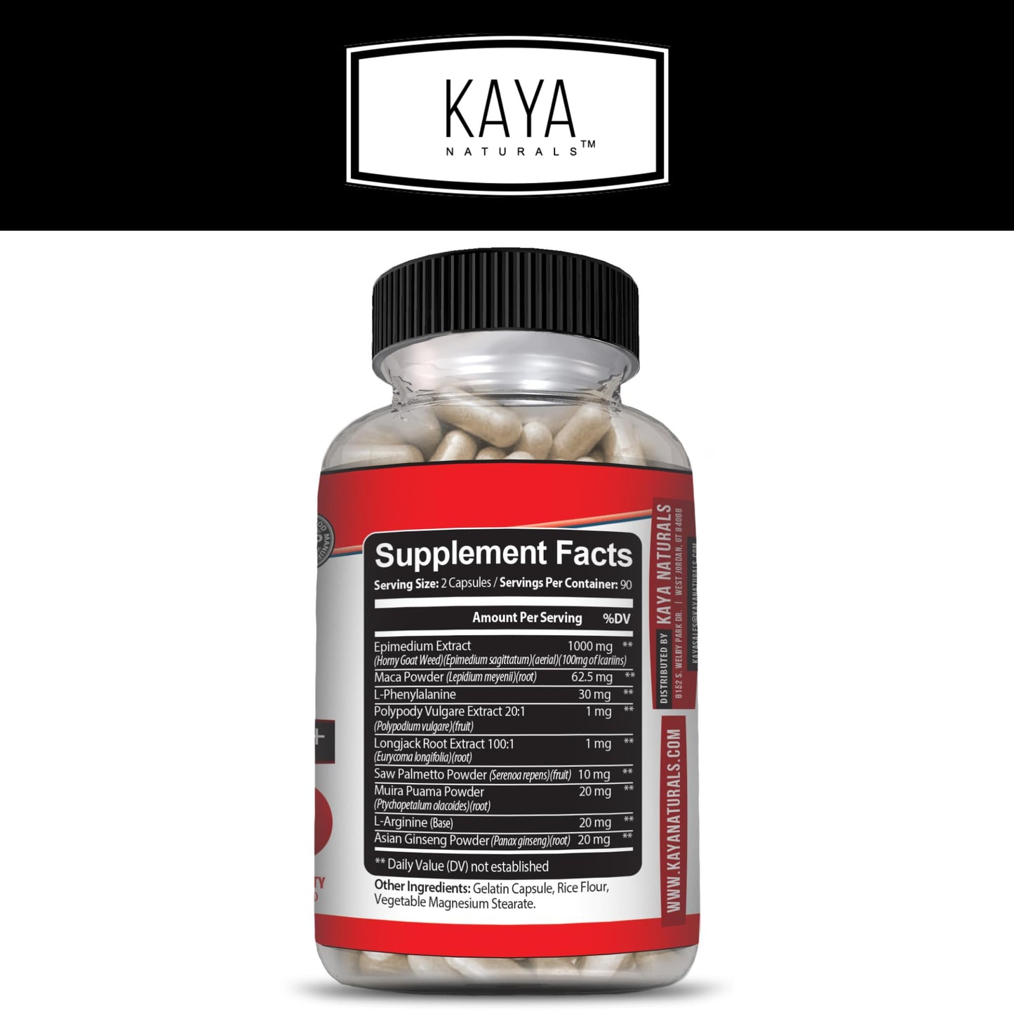 Kaya Naturals Horny Goat Weed Extract – Extra Strength Complex with Maca, Saw Palmetto, Ginseng, Arginine | 180 Count