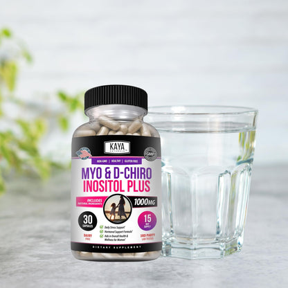 Kaya Naturals Myo & D-Chiro Inositol Plus for Women - Vitamin B8 30 Capsules