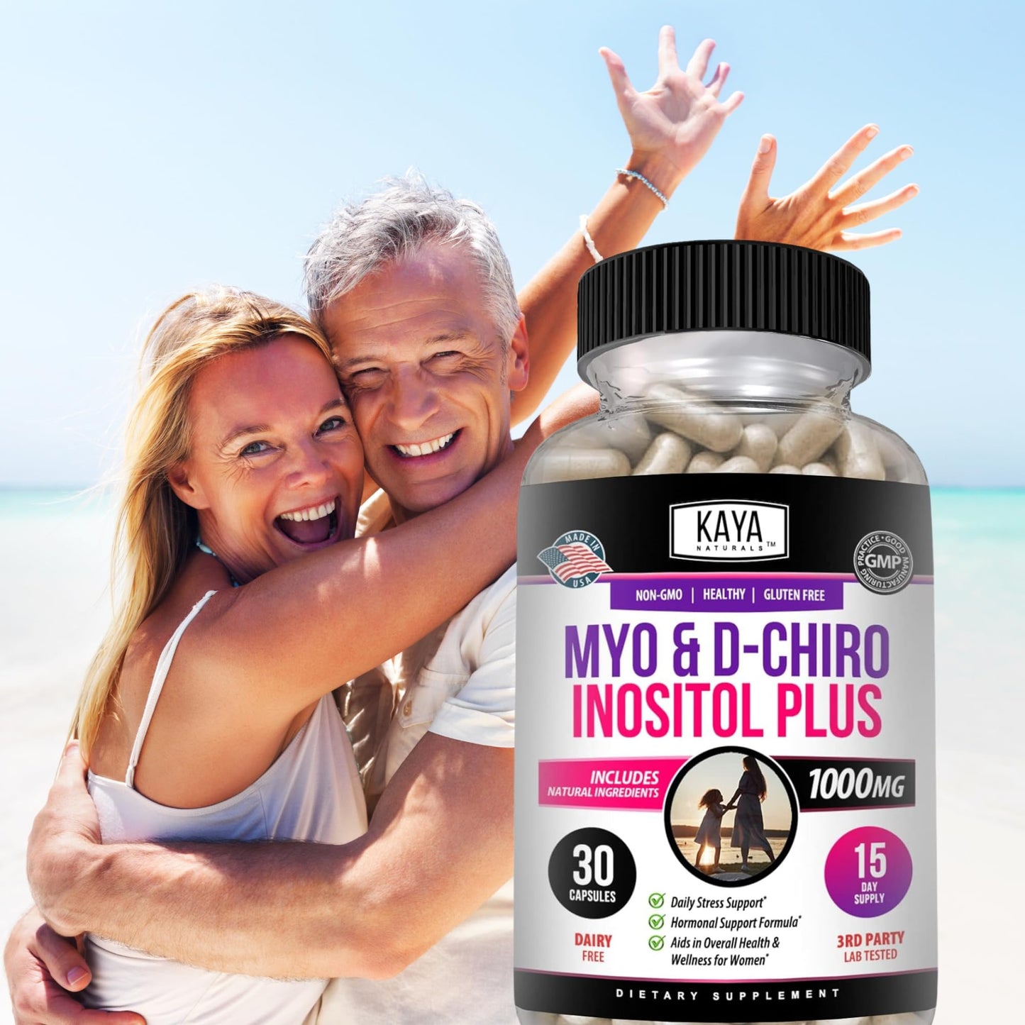 Kaya Naturals Myo & D-Chiro Inositol Plus for Women - Vitamin B8 30 Capsules