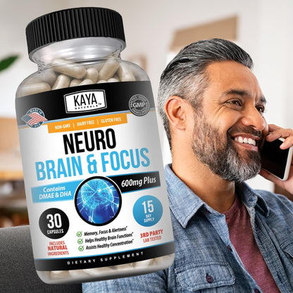 Kaya Naturals Neuro Brain Nootropic: Memory & Focus Capsule – 60 Capsules (Pack of 2)