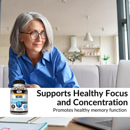 Kaya Naturals Neuro Brain Nootropic: Memory & Focus Capsule – 60 Capsules (Pack of 2)