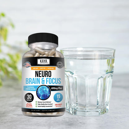 Kaya Naturals Neuro Brain Nootropic: Memory & Focus Capsule – 60 Capsules (Pack of 2)