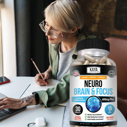 Kaya Naturals Neuro Brain Nootropic: Memory & Focus Capsule – 60 Capsules (Pack of 2)