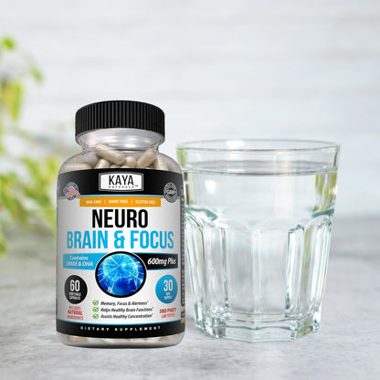 Kaya Naturals Neuro Brain – Nootropic Capsule for Memory & Focus (60 Count, Pack of 2)