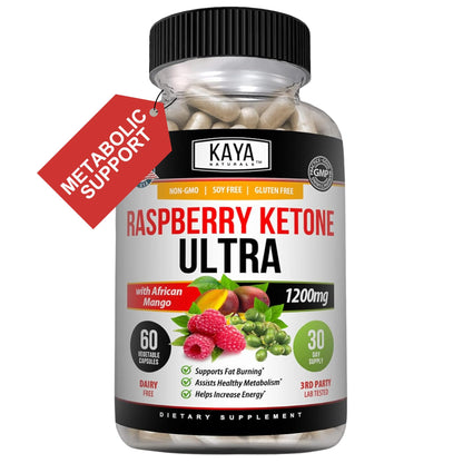 Kaya Naturals Raspberry Ketone Keto Diet - Weight Loss & Appetite Support (60 Count)