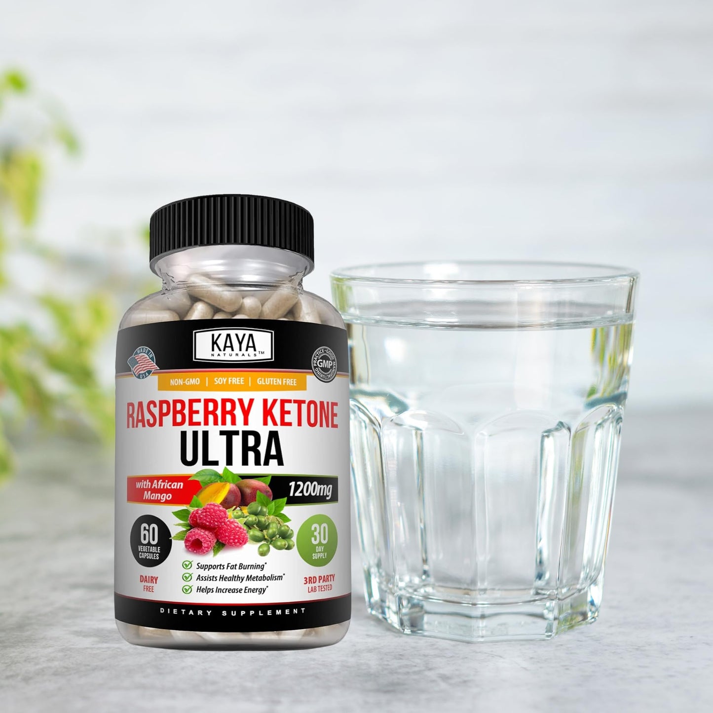 Kaya Naturals Raspberry Ketone Keto Diet - Weight Loss & Appetite Support (60 Count)