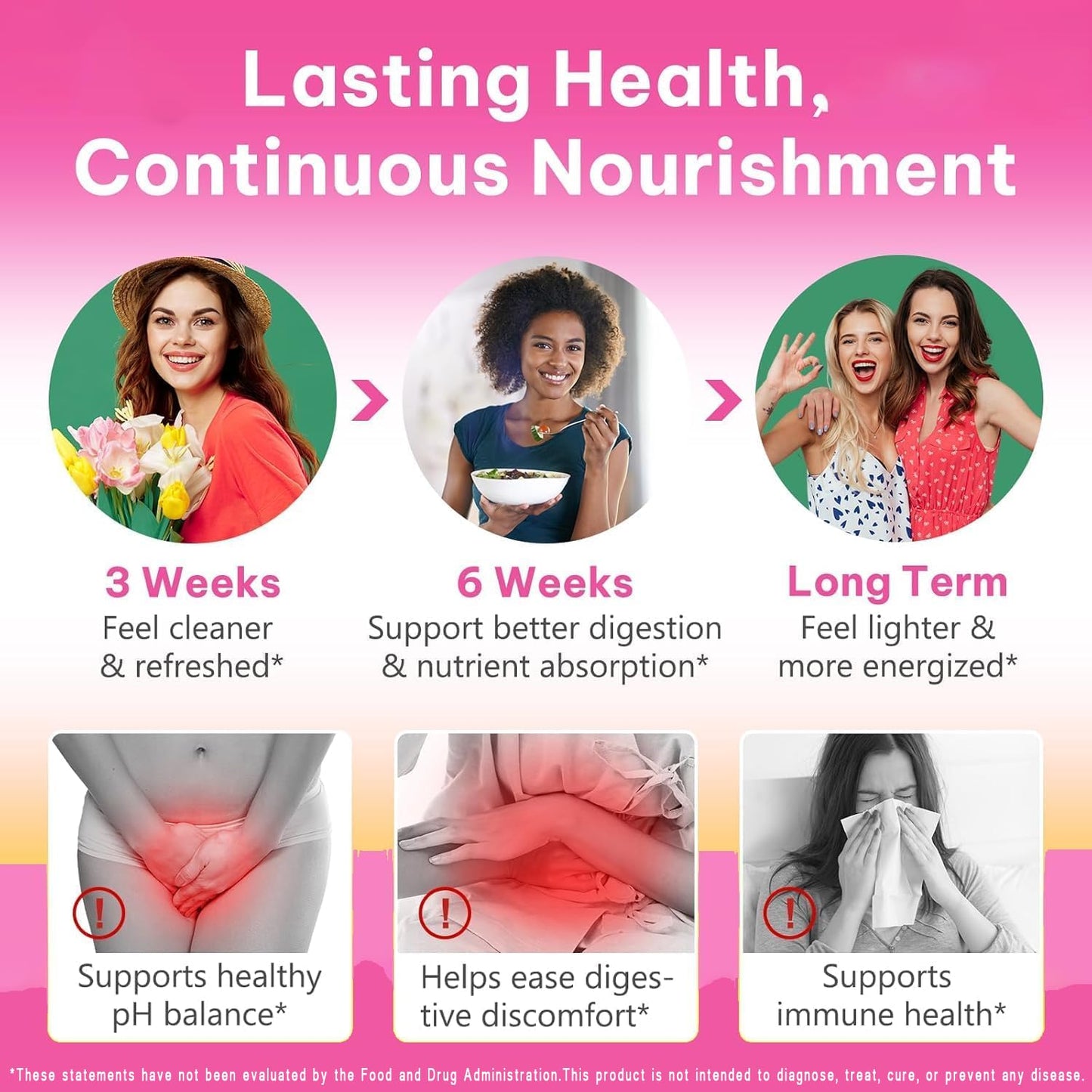 KEDISOM Premium Feminine Balance Gummies - Women's Health, Immune Support, Vegan & Gluten-Free (60 Gummies, 30 Servings)