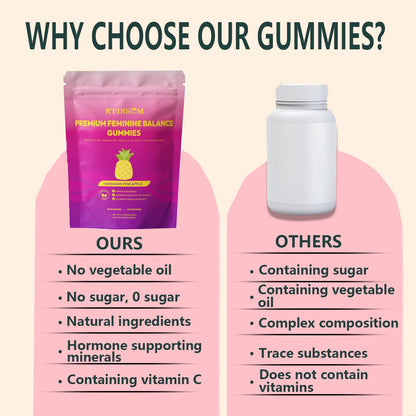 KEDISOM Premium Feminine Balance Gummies - Women's Health, Immune Support, Vegan & Gluten-Free (60 Gummies, 30 Servings)