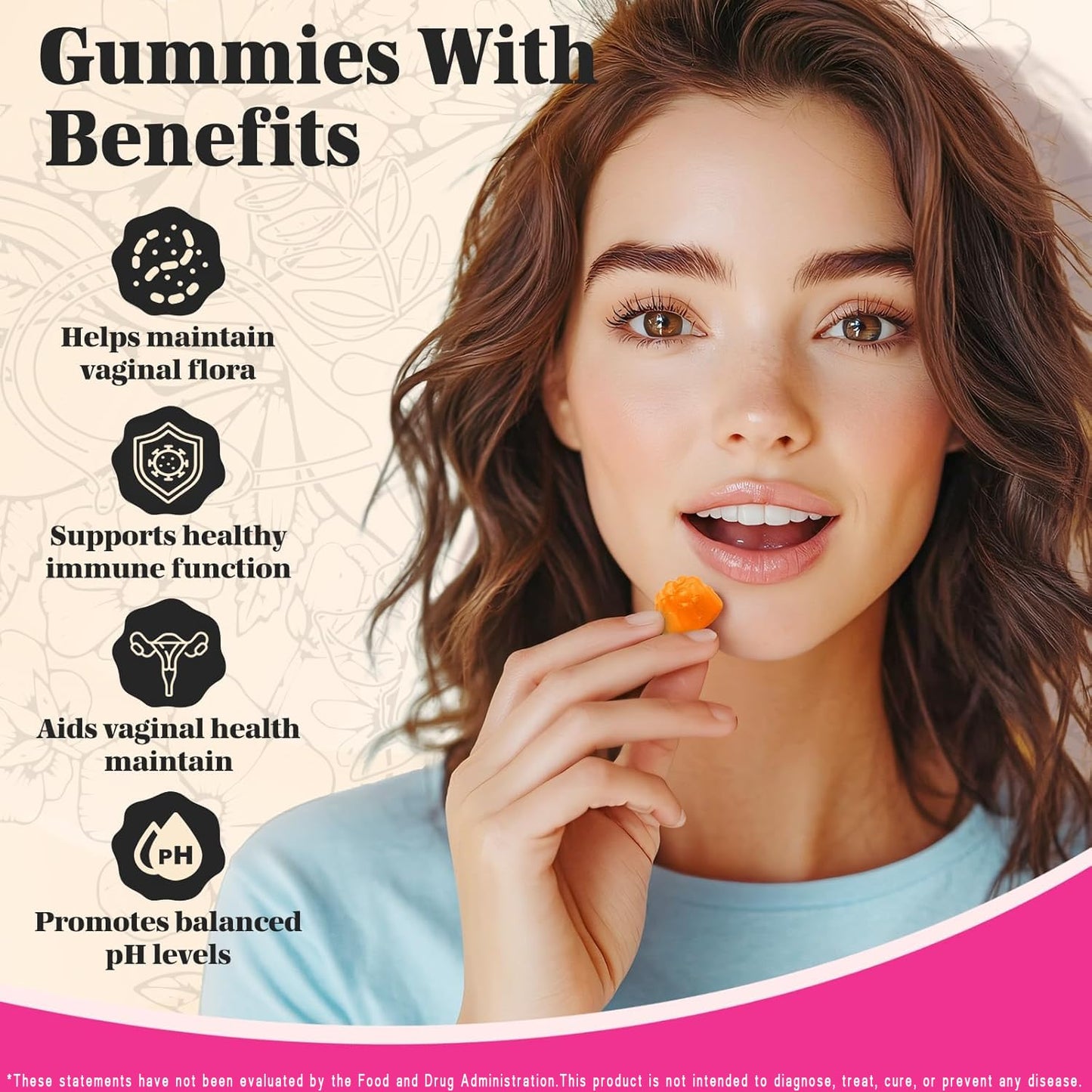 KEDISOM Premium Feminine Balance Gummies - Women's Health, Immune Support, Vegan & Gluten-Free (60 Gummies, 30 Servings)