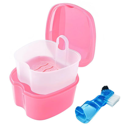 Keedolla Denture Cleaning Case | Portable Retainer Container - Pink