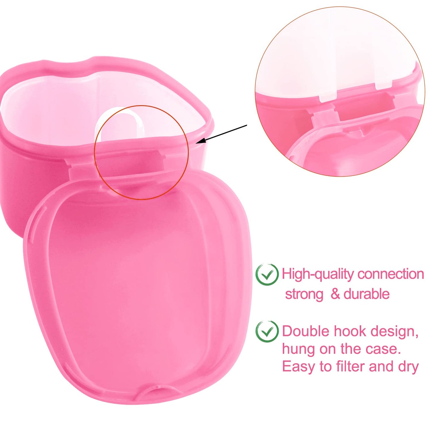 Keedolla Denture Cleaning Case | Portable Retainer Container - Pink