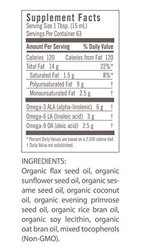 Flora Health UDO’s Oil Omega 3-6-9 32 Oz – Organic Plant-Based, Cold-Pressed, Vegan Oil Blend