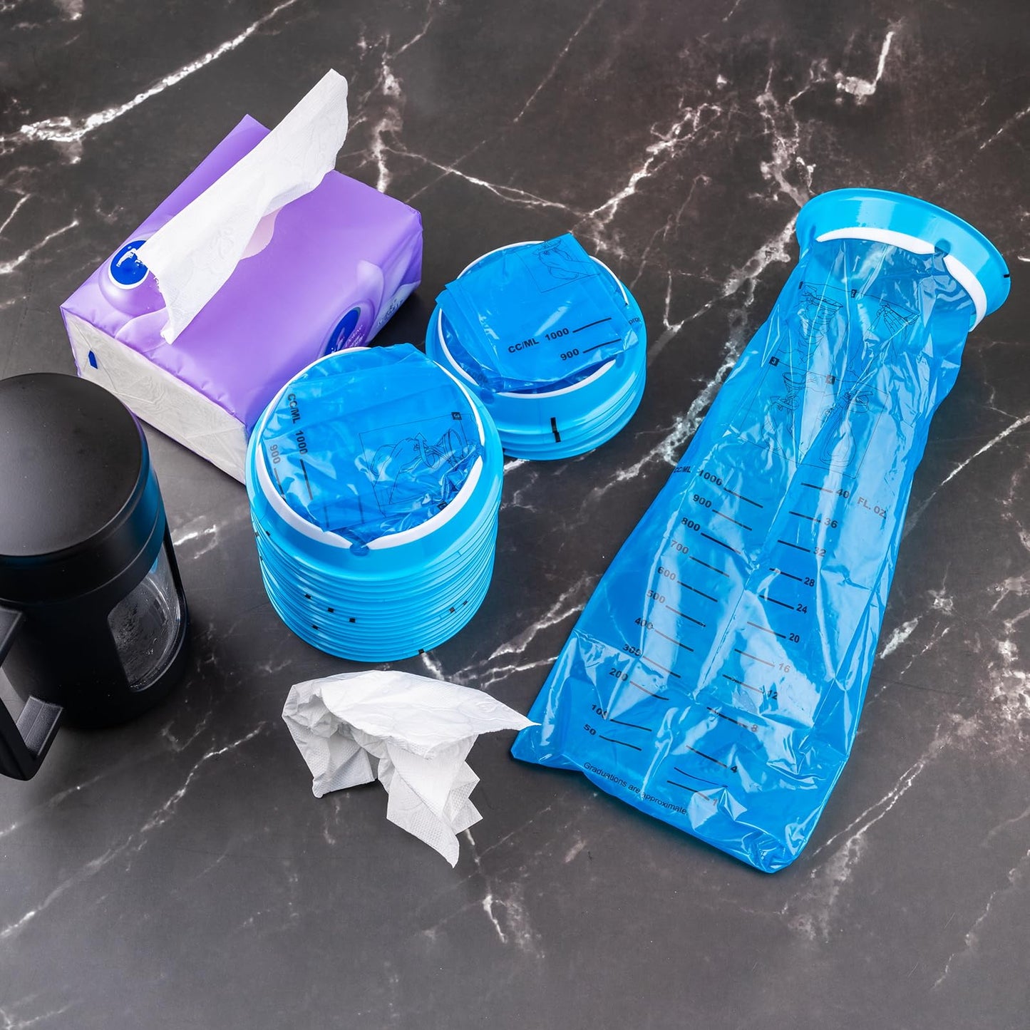 KKEETUR 120 Pack Throw Up Bags – Leak-Proof Emesis Bags for Travel (1000ml)