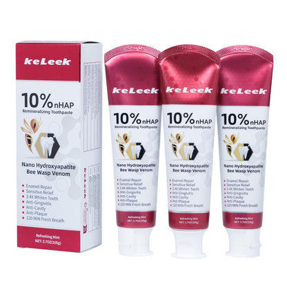 KeLeek 3PCS Nano-Hydroxyapatite Toothpaste 10% – Enamel Remineralization & Sensitivity Relief