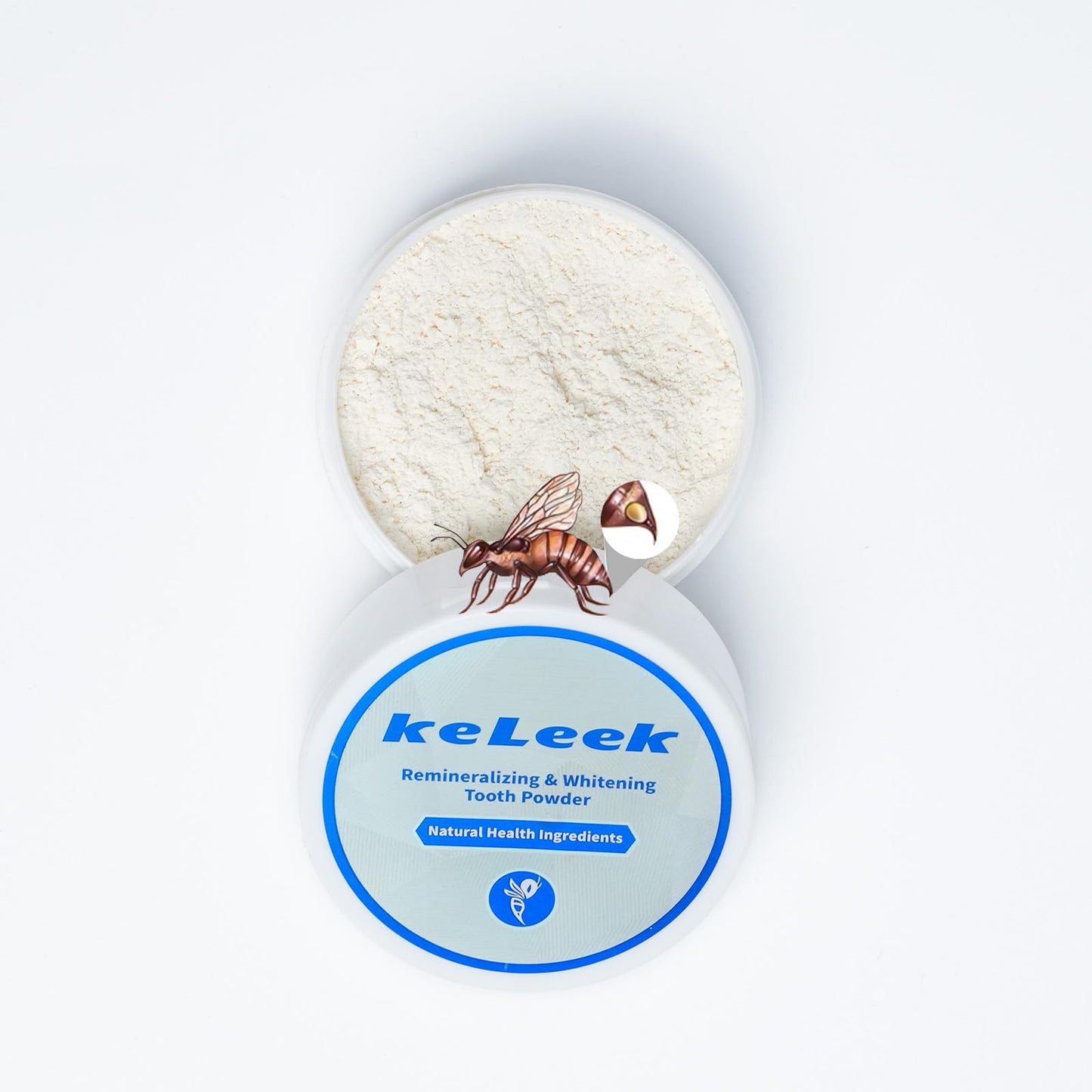 KeLeek 7 Benefits Hydroxyapatite Tooth Powder - Whitening & Remineralizing with Bee Venom & Probiotics
