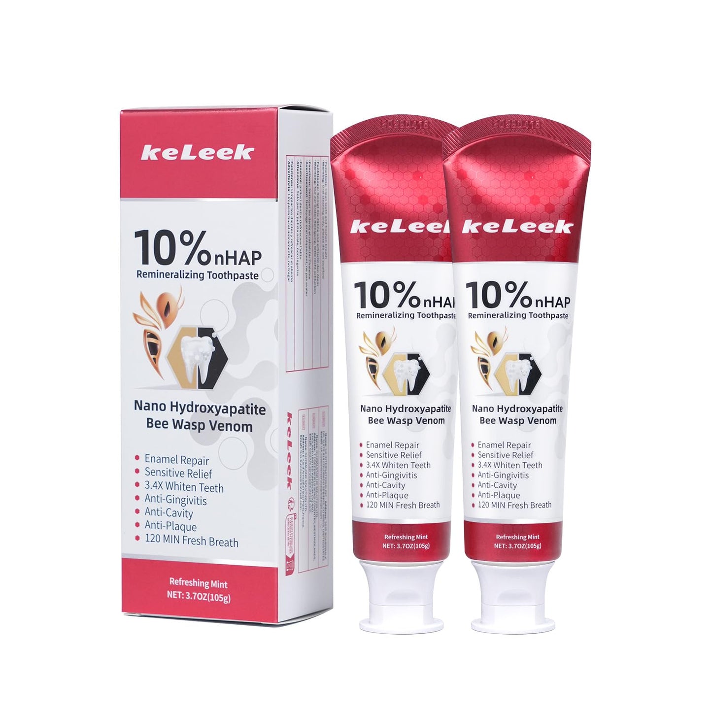 KeLeek 10% Nano-Hydroxyapatite Toothpaste – Remineralize Enamel, Sensitive Teeth