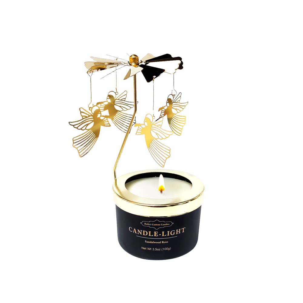 Kelly's Custom Candles Angel Rotating Scented Candle - 3.5 oz Soybean Wax
