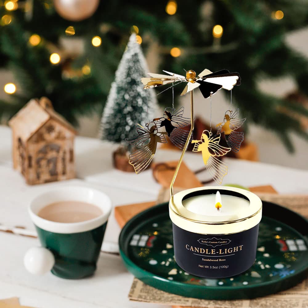 Kelly's Custom Candles Angel Rotating Scented Candle - 3.5 oz Soybean Wax