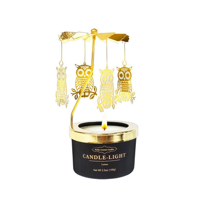 Kelly's Custom Candles: Owl Gifts for Women – Rotating Scented Candle Gift Set