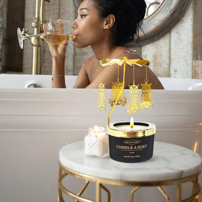 Kelly's Custom Candles: Owl Gifts for Women – Rotating Scented Candle Gift Set