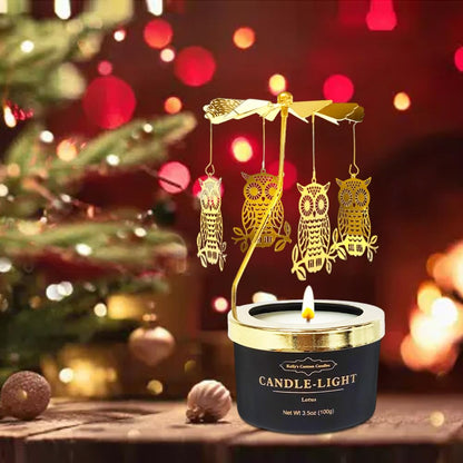 Kelly's Custom Candles: Owl Gifts for Women – Rotating Scented Candle Gift Set