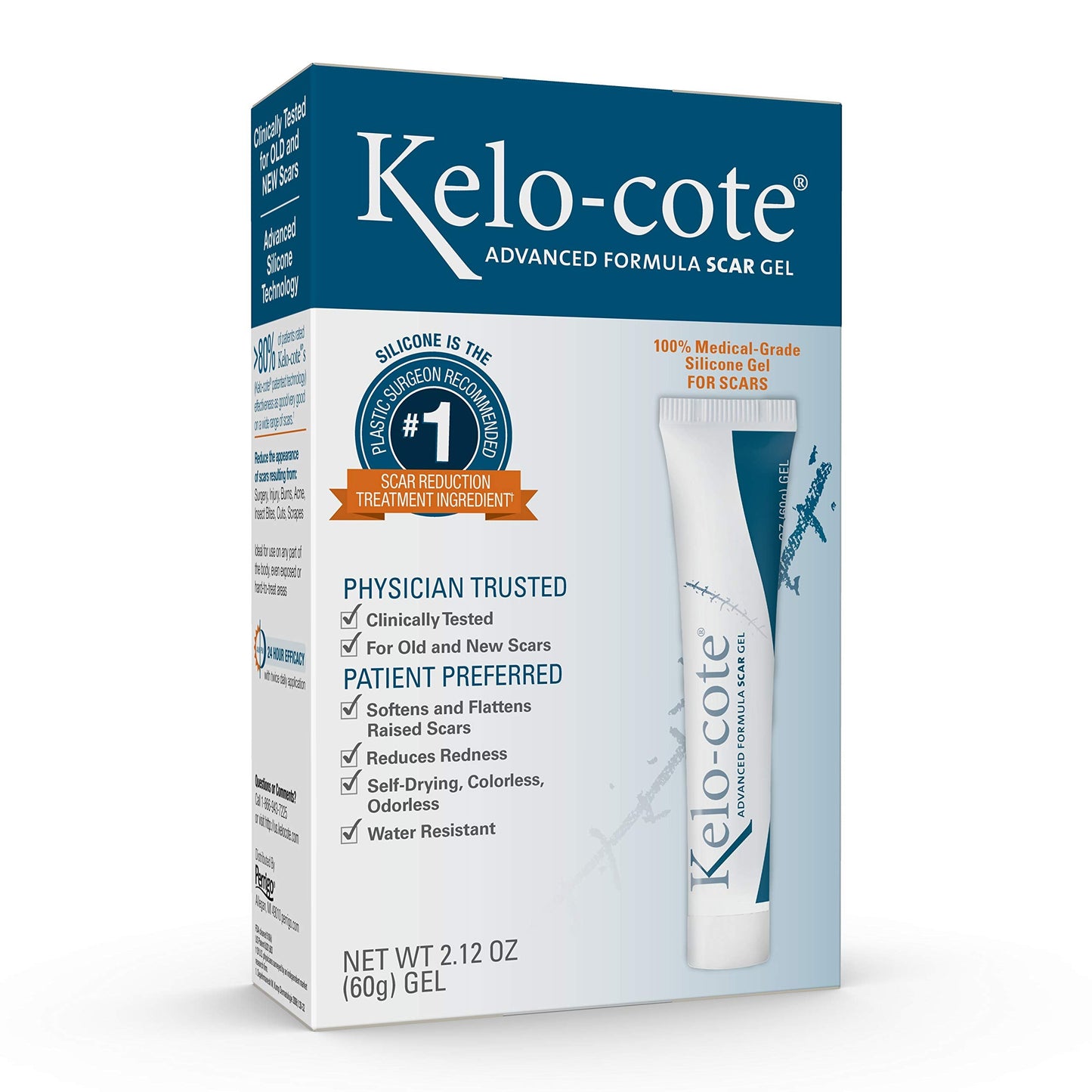 Kelo-Cote Advanced Silicone Scar Gel 60g – Clinically Tested, Derm & Plastic Surgeon Recommended