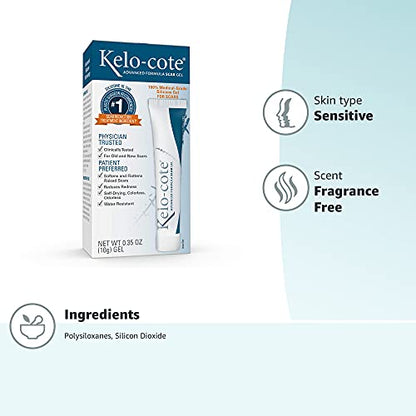 Kelo-Cote Advanced Formula Scar Gel – Silicone Scar Reduction, 10g | KELO-COTE