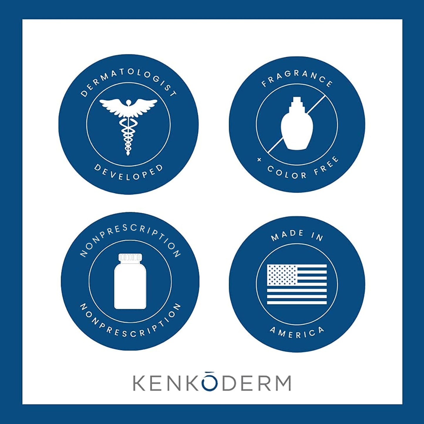 Kenkoderm Psoriasis Cream – 2% Salicylic Acid Fragrance-Free Moisturizer (10 oz) Pack of 4
