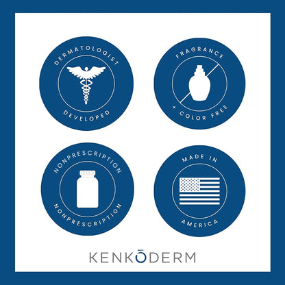 Kenkoderm Psoriasis Cream – 2% Salicylic Acid Fragrance-Free Moisturizer (10 oz) Pack of 4