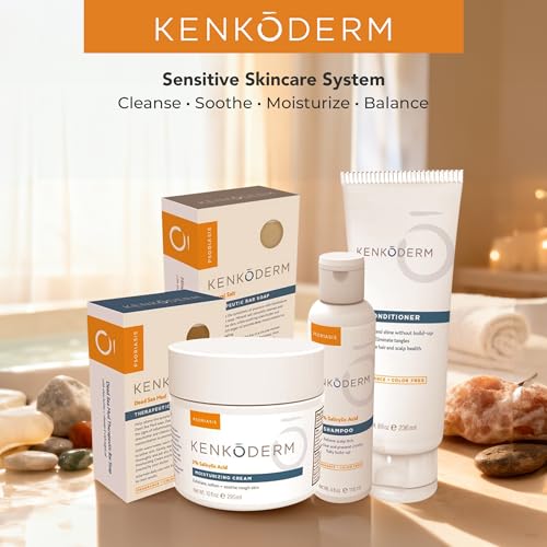 Kenkoderm Psoriasis Cream — 2% Salicylic Acid, Fragrance-Free Moisturizer (10 oz)