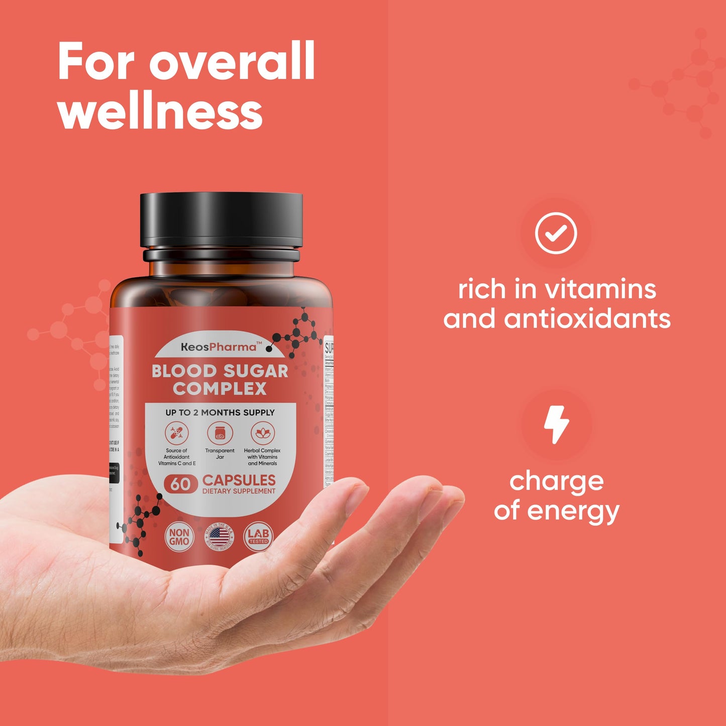 KeosPharma Blood Sugar Complex – 60 Capsules, Up to 2 Months Supply