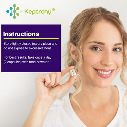 Keptrohy 300 Billion AFU Akkermansia Probiotic for Women & Men, Akkermansia Muciniphila for More GLP ONE Production, Digestive, Gut & Immune, Gut Digestive Lining Function, 60 Count