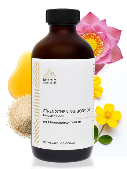 Kerala Ayurveda Balaswagandhadi Thailam - Ayurvedic Massage Oil with Ashwagandha | Balances Vata & Pitta, Calms Mind, Nourishes Body & Tones Muscles | 6.76 Fl Oz