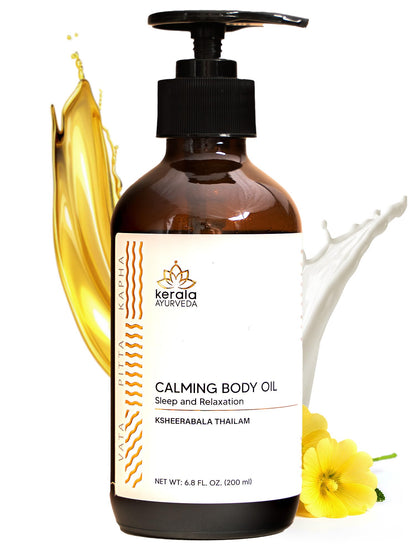 Kerala Ayurveda Calming Body Oil for Relaxation & Sleep (6.8 fl oz) | Ksheerabala Thailam