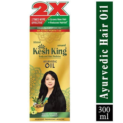 Kesh King Ayurvedic Oil & Shampoo Combo Pack – Deep Nourishment, Hair Growth, Longer & Stronger Hair (300ml + 340ml)