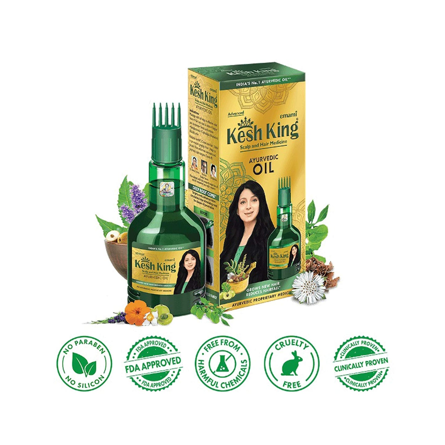 Kesh King Ayurvedic Hair Oil - 300ml | 21-Herb Formula for Hair Growth & Reduced Hairfall