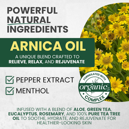 Sore Muscle Massage Oil with Arnica, Eucalyptus & Tea Tree – Kesmedik