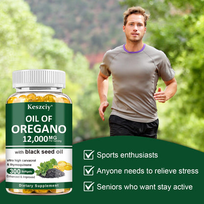 Keszciy 300 Softgels: Oil of Oregano with Black Seed Oil (2-in-1) for Immune Health