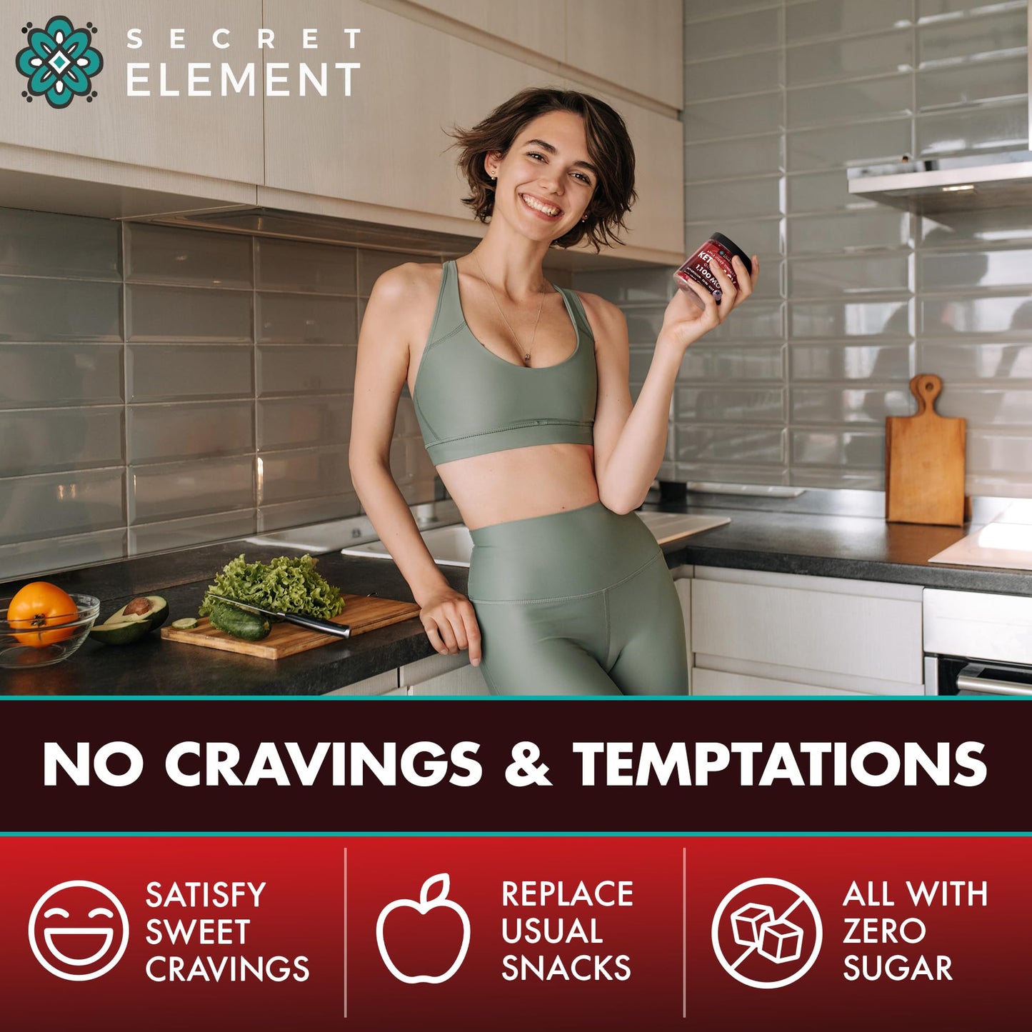 Keto ACV Gummies 1100mg Cherry – Sugar Free, Vegan, Non-GMO | 60 Gummies