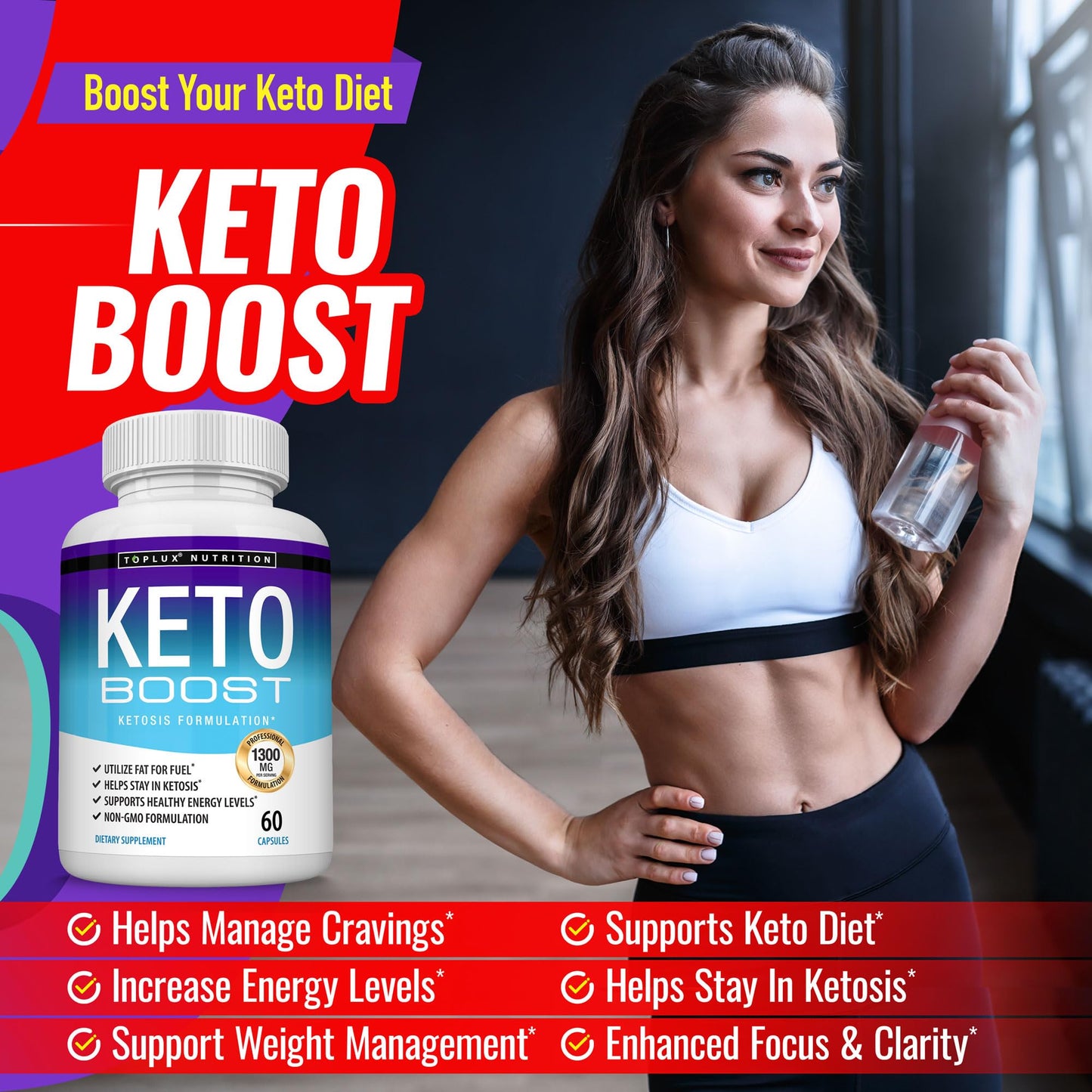 Keto Boost Diet Pills Ketosis Supplement - Natural Exogenous Ketone Formula for Energy & Focus (Advanced Ketones for Ketogenic Diet) - Men & Women