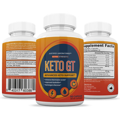 Keto GT Keto Pills 1275MG - New & Improved Formula (2 Pack) | 120 Capsules