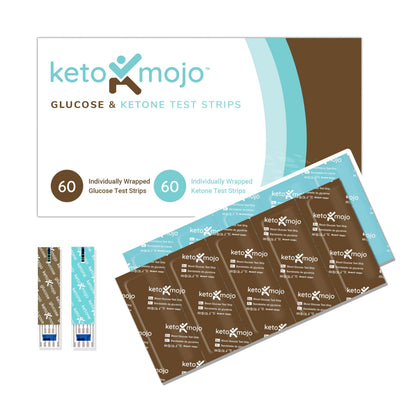 Keto-Mojo GK+ Compatible Blood Glucose & Ketone Test Strips Combo Pack – 120 Count