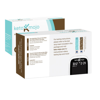 Keto-Mojo GK+ Compatible Blood Glucose & Ketone Test Strips Combo Pack – 120 Count