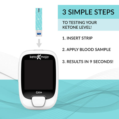 Keto-Mojo GK+ Compatible Blood Glucose & Ketone Test Strips Combo Pack – 120 Count