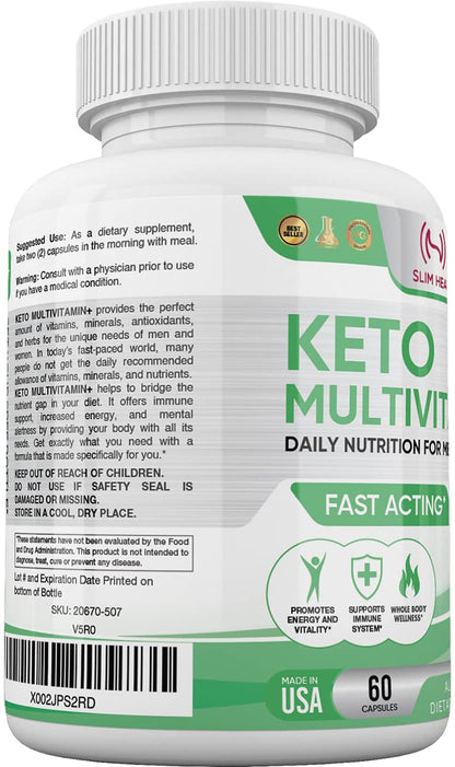 Keto Multivitamin for Women & Men – 35 Potent, Pure Ingredients