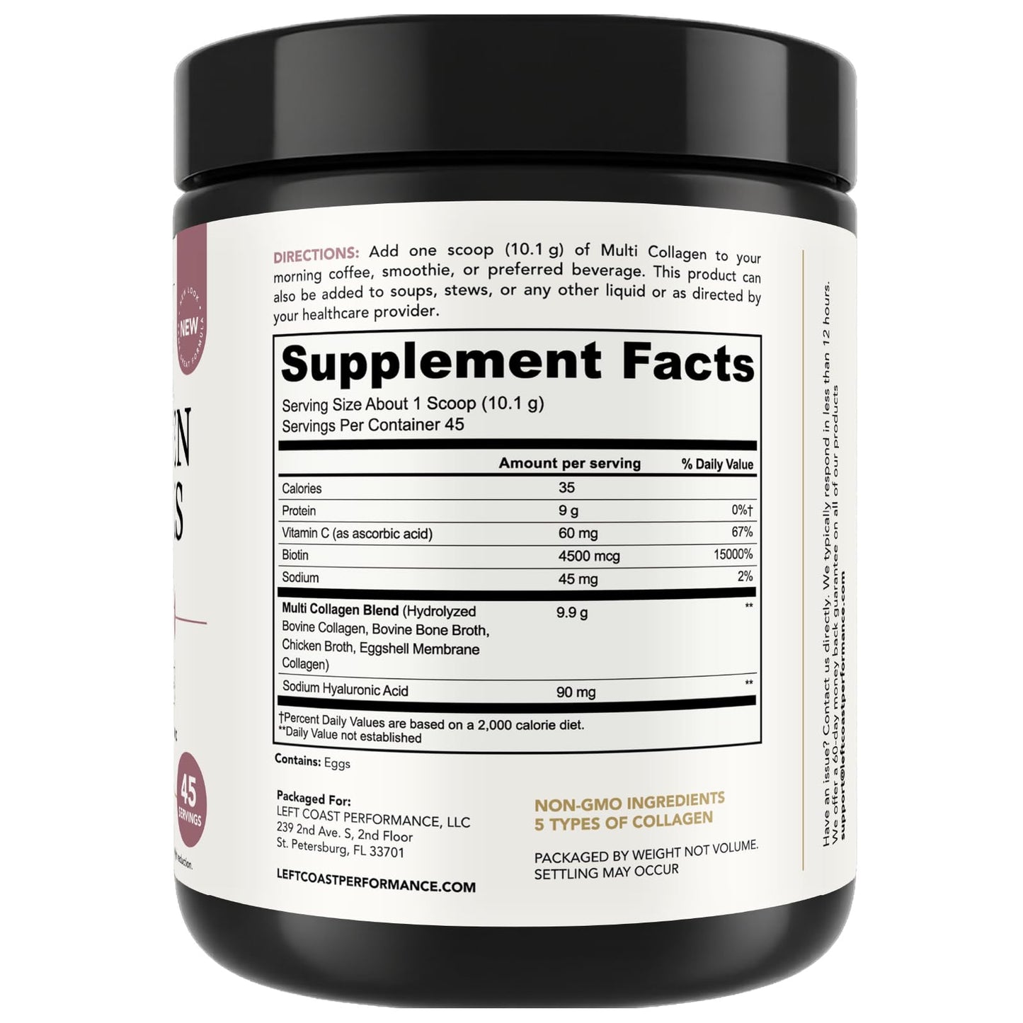 Multi Collagen Peptides Powder I-II-III-V-X with Hyaluronic Acid | Keto & Non-GMO