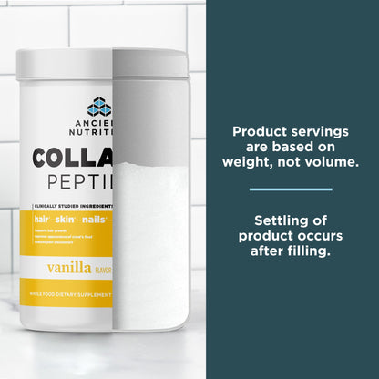 Ancient Nutrition Collagen Peptides Powder – Vanilla, 20g per Serving, 12 Servings | Skin, Joint & Gut Support | Keto & Paleo