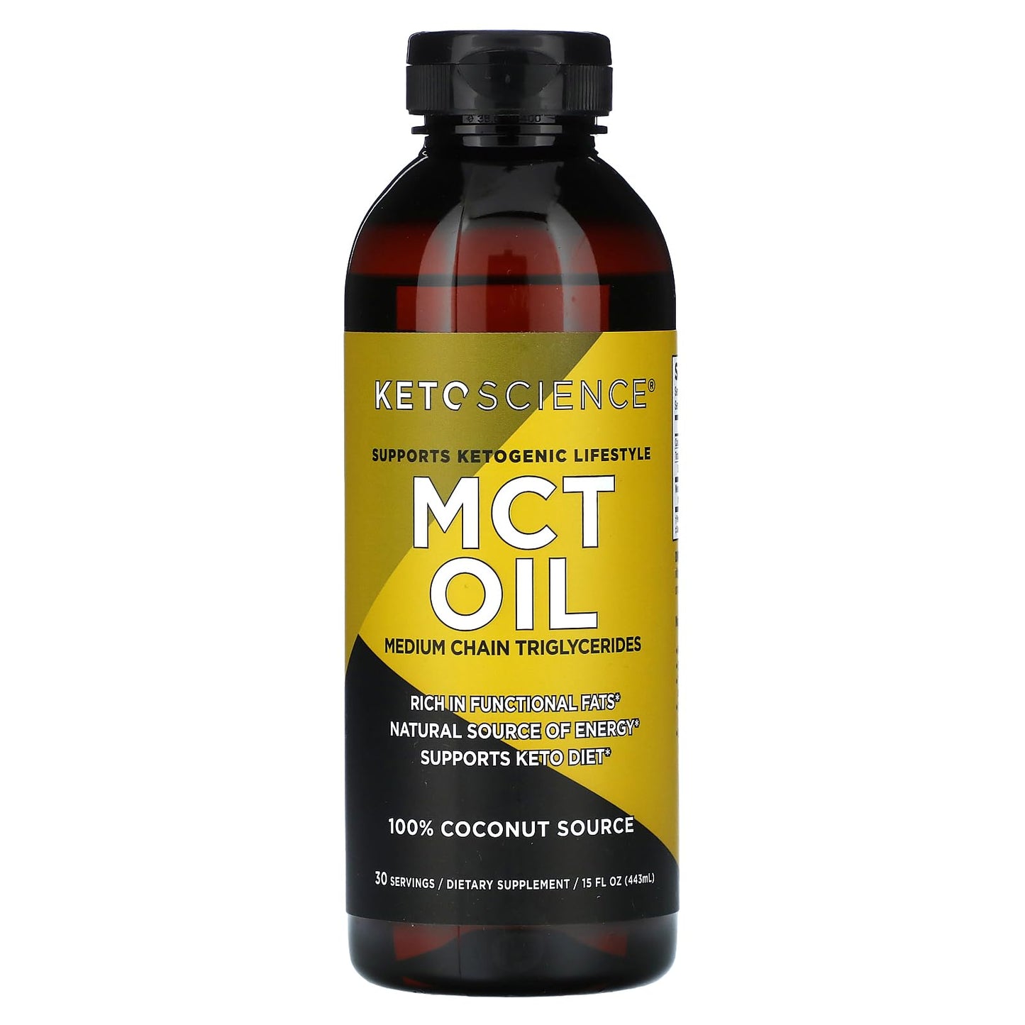 Keto Science MCT Oil – 100% Coconut, Unflavored, 15 oz